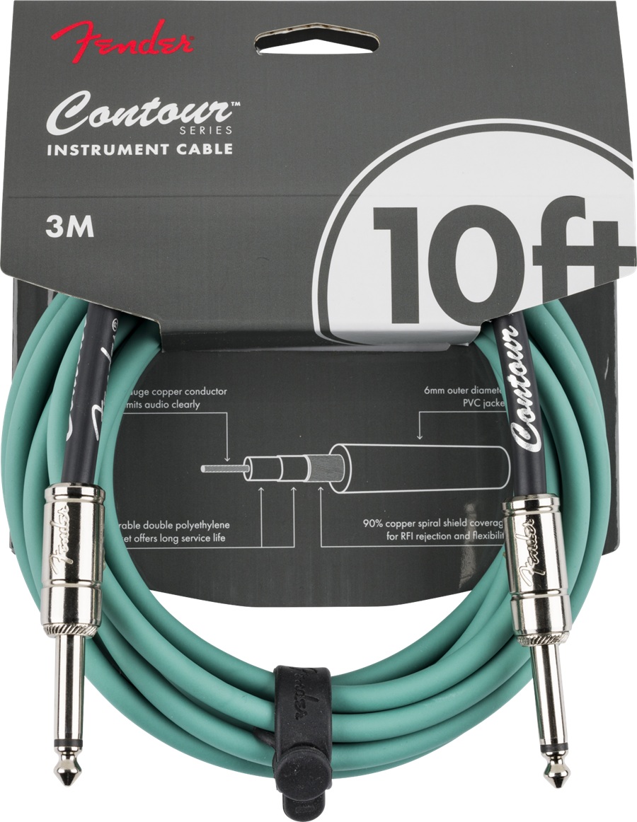 Fender Cable Contour 10 pies (3.0 m) Recto - Sherwood Green