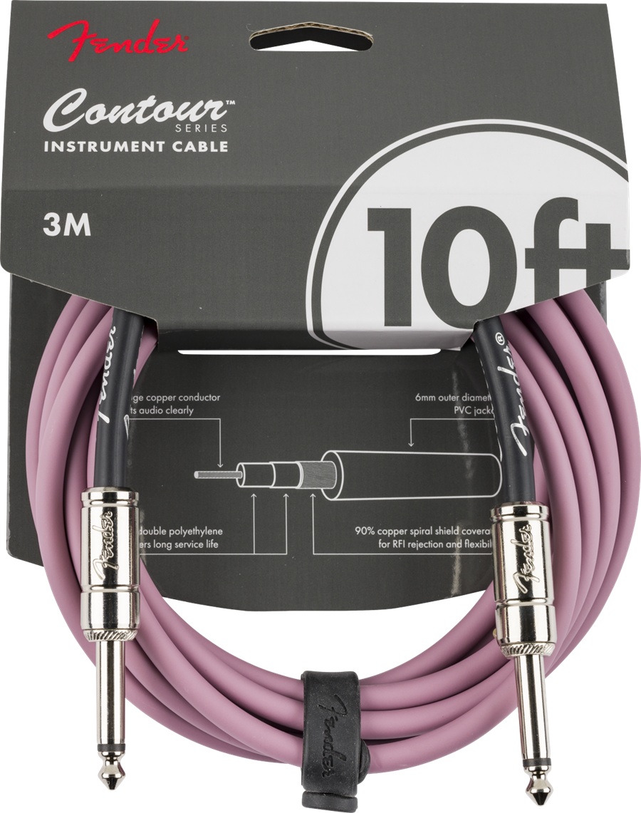 Fender Cable Contour 10 pies (3.0 m) Recto - Burgundy Mist
